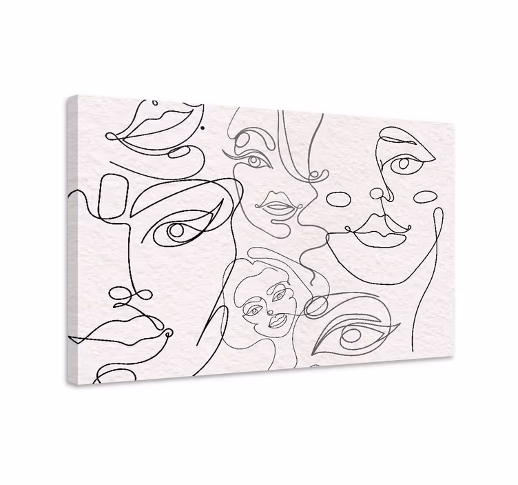 Jatkuva viivakasvo canvas taulu - Tenstickers