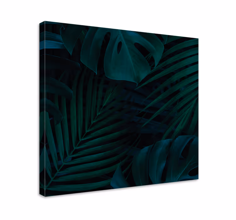 Lush tropiikin lehdet kukka ja kasvi canvas taulu - Tenstickers