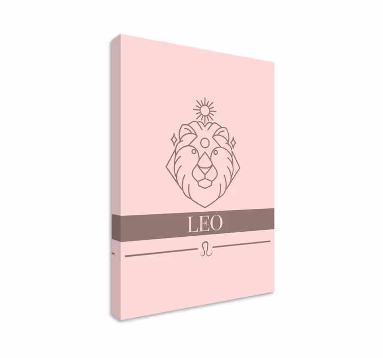 Leo pinkki kortti horoskooppi makuuhuone canvas - Tenstickers