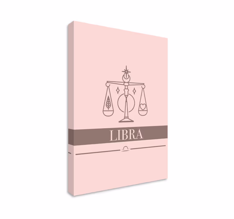 Vaaka pinkki kortti horoskooppi olohuone canvas - Tenstickers