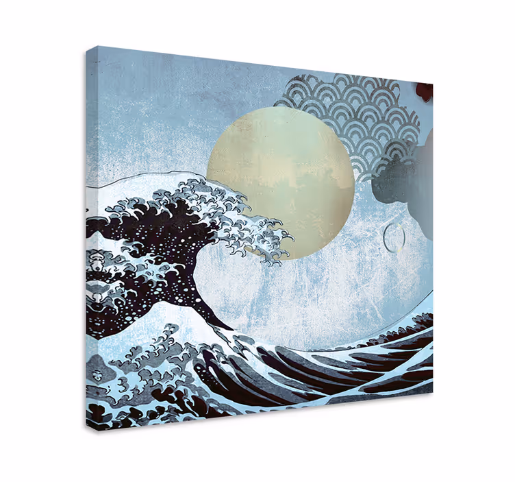 Itämainen aaltotaide canvas taulu maisema - Tenstickers