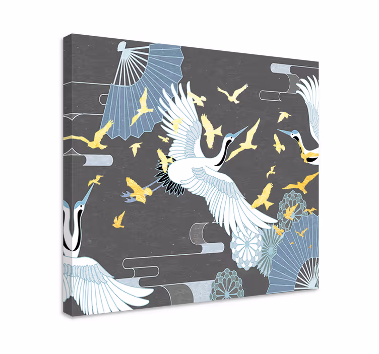 Yksinkertaiset kurjet lennossa itämainen canvas taulu - Tenstickers