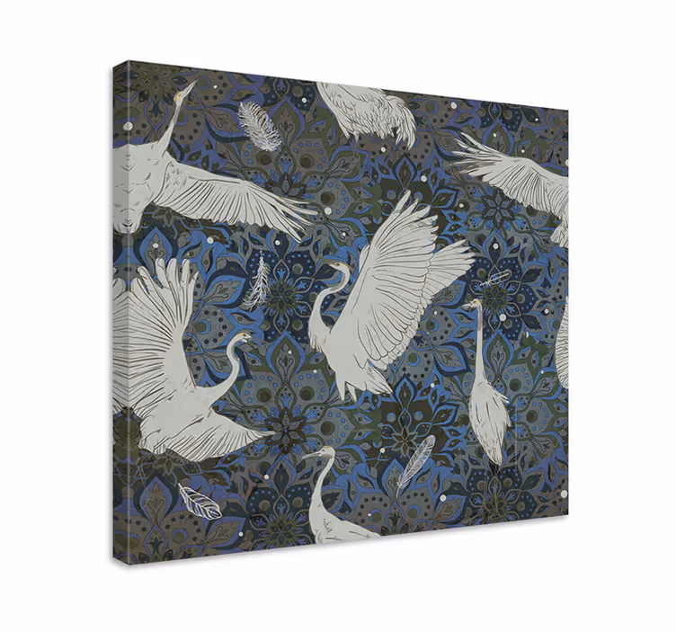 Elegantti kurkien tanssi kala canvas taulu - Tenstickers
