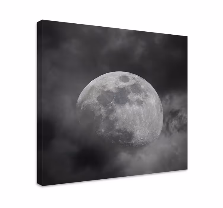 Avaruussuunnittelu harmaa planeetta canvas taulu maisema - Tenstickers