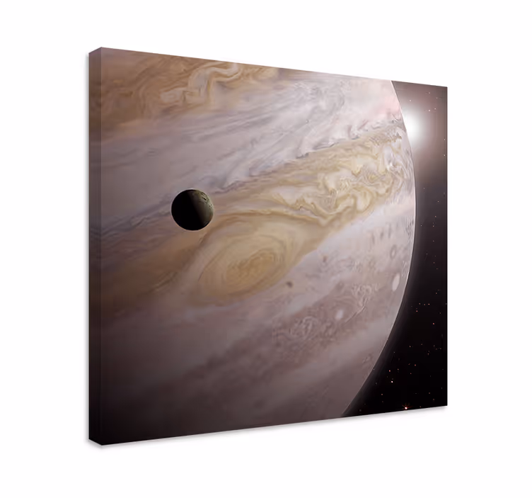 Jupiterin kosminen tanssi dinosaurus canvas taulu - Tenstickers
