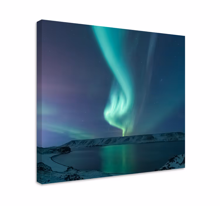 Revontulien maisema canvas taulu - Tenstickers