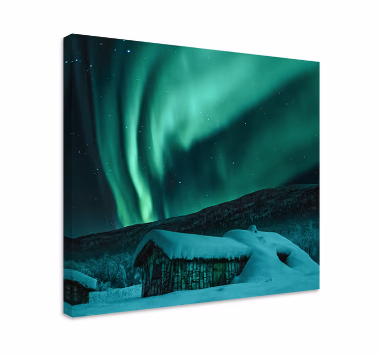 Revontulien spektaakkeli maisema canvas taulu - Tenstickers