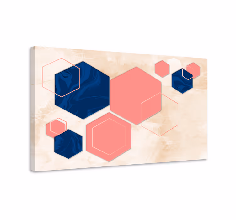 Abstrakti kuusikulmio muoto geometrinen canvas taulu - Tenstickers