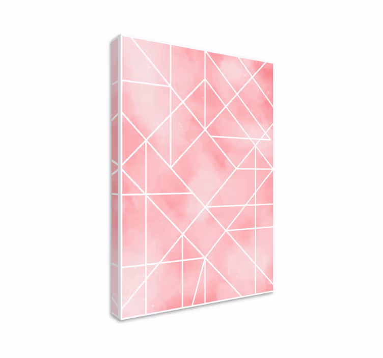 Geometrinen vaaleanpunainen kuvio canvas-taulu - Tenstickers