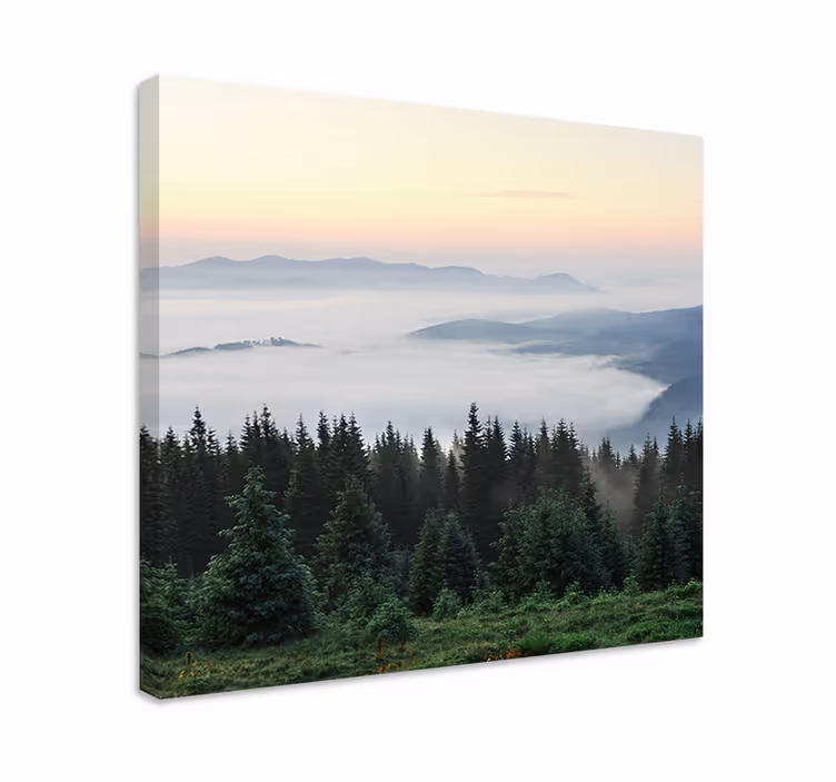 Rauhallinen vuoriston näkymä maisema canvas taulu - Tenstickers