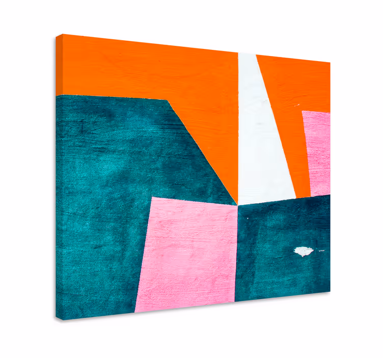 Abstrakti oranssi koostumus geometrinen canvas taulu - Tenstickers