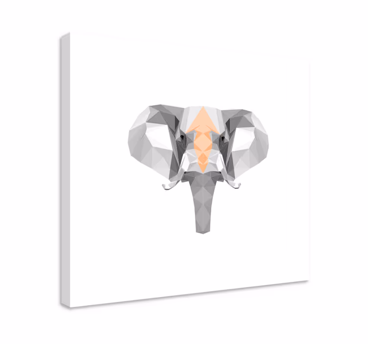 Geometrinen norsun pää norsu canvas taulu - Tenstickers