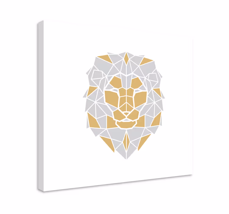 Hevos canvas taulu geometrinen leijonan pää - Tenstickers