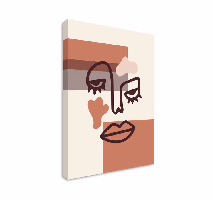 Abstrakti naisen kasvot geometrinen canvas - Tenstickers