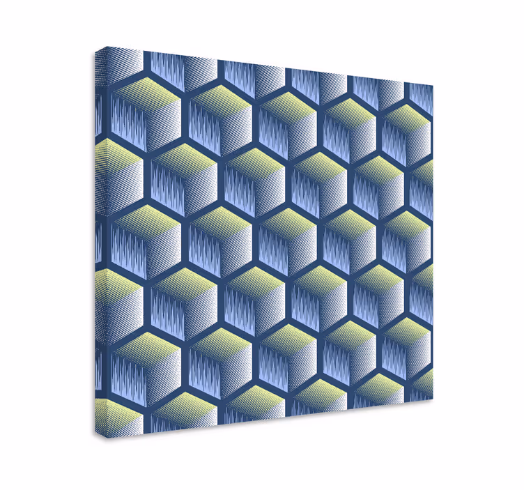 Kuusikulmainen kuutio kuvio geometrinen canvas taulu - Tenstickers