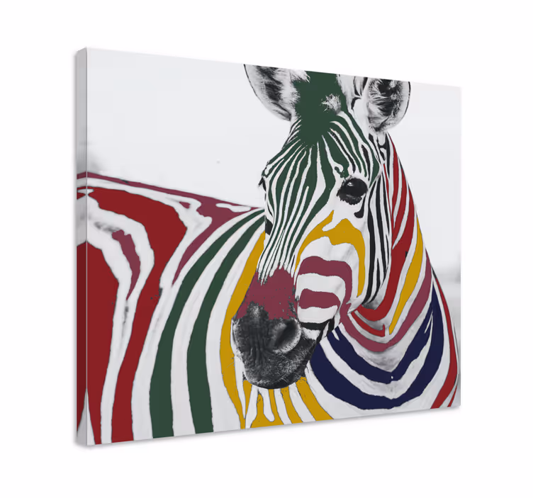 Värikäs seepra muotokuva eläin canvas taulu - Tenstickers
