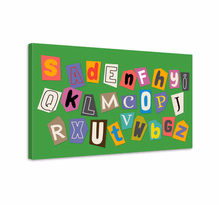 Värikäs aakkoskooste canvas taulu - Tenstickers