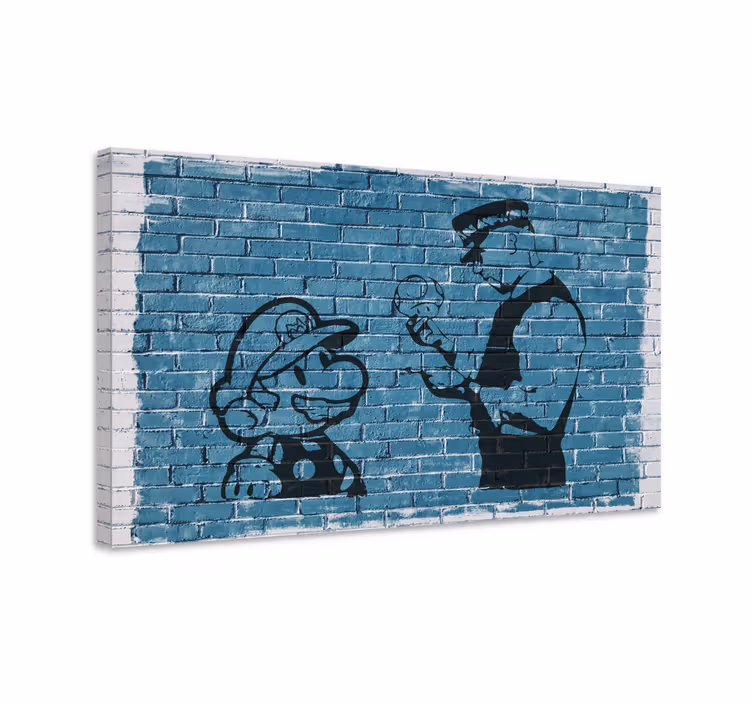 Mario ja upseeri videopeli canvas taulu - Tenstickers