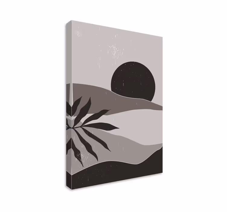 Maisema harmaa auringonlasku abstrakti canvas taulu - Tenstickers