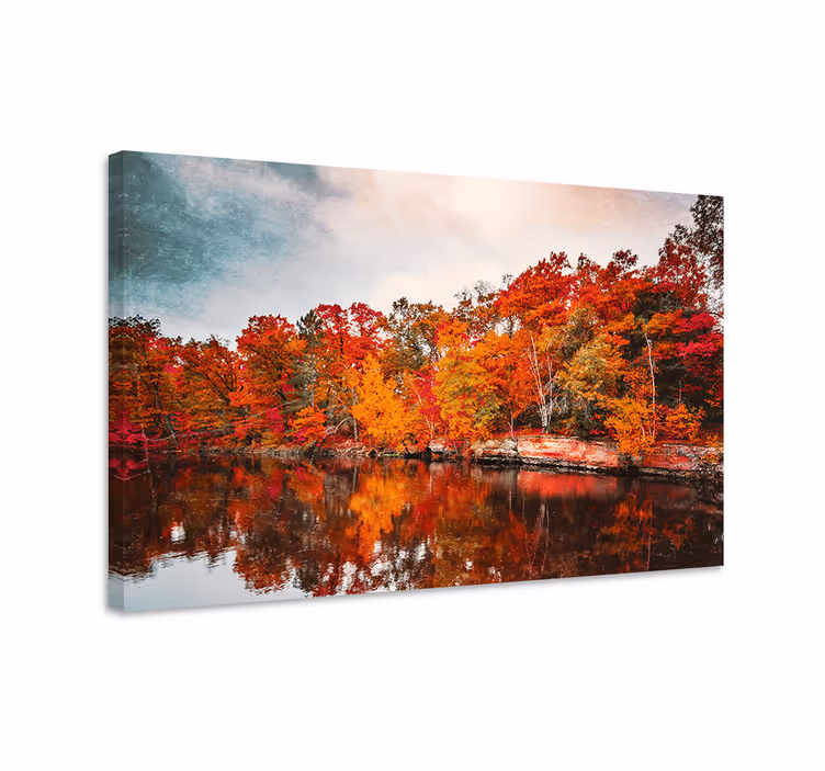Syksyn heijastukset maisema canvas taulu - Tenstickers