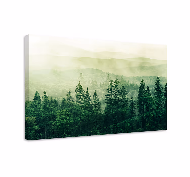 Vihreitä metsän kukkuloita canvas taulu maisema - Tenstickers