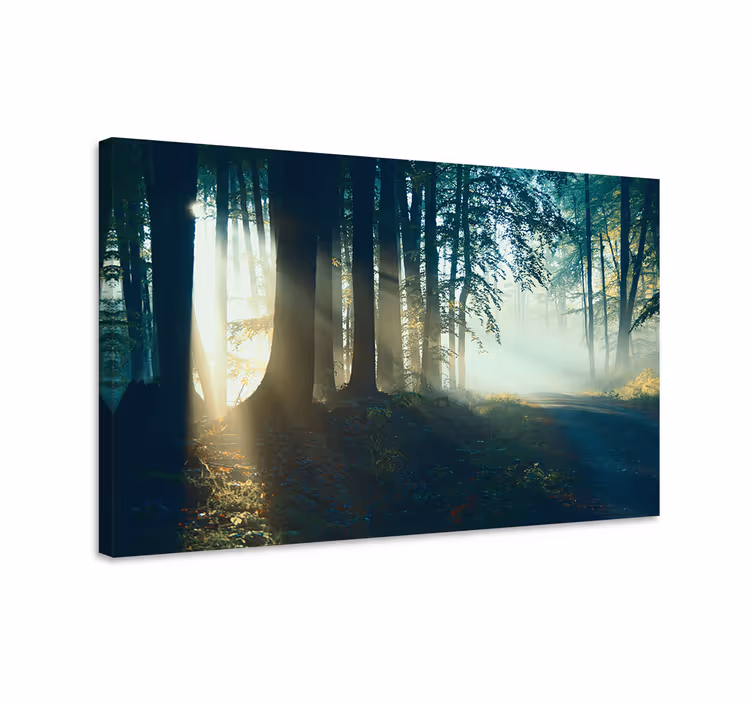 Kaunis moderni talvimetsä canvas taulu maisema - Tenstickers