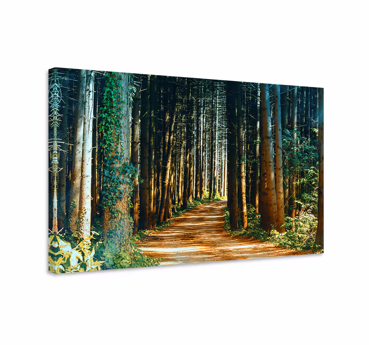 Kaunis luontopolku puuportti canvas taulu maisema - Tenstickers