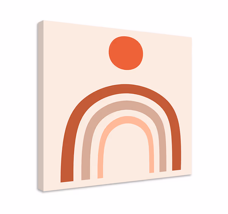 Abstrakti auringonlasku kaari buddha canvas taulu - Tenstickers