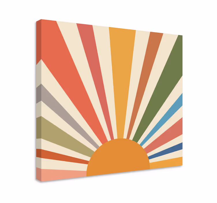 Värikäs seinätaide aurinko olohuone canvas - Tenstickers