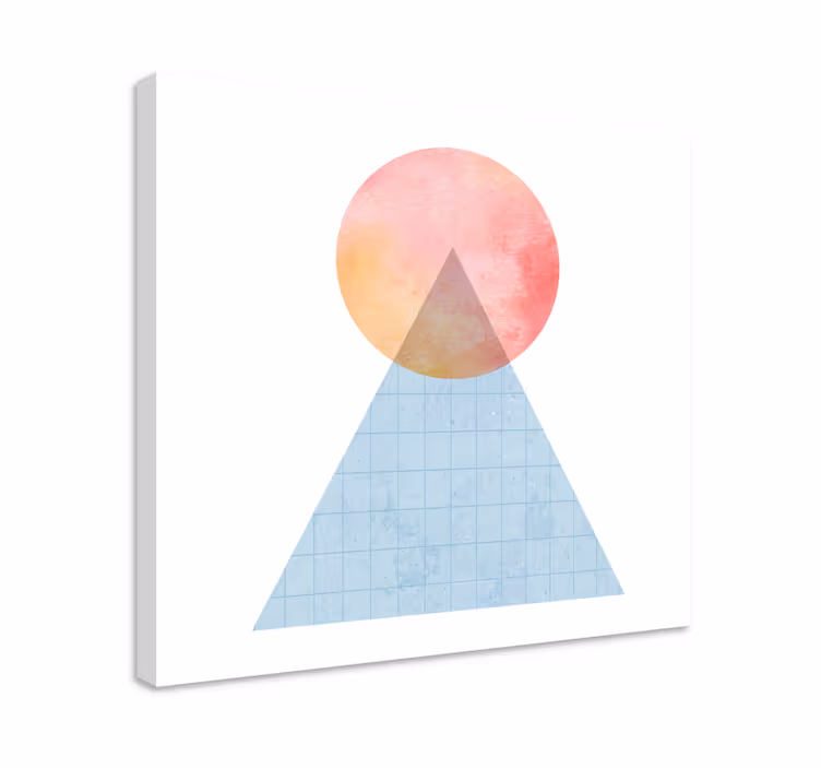 Kolmion auringonlaskun muoto geometrinen canvas taulu - Tenstickers