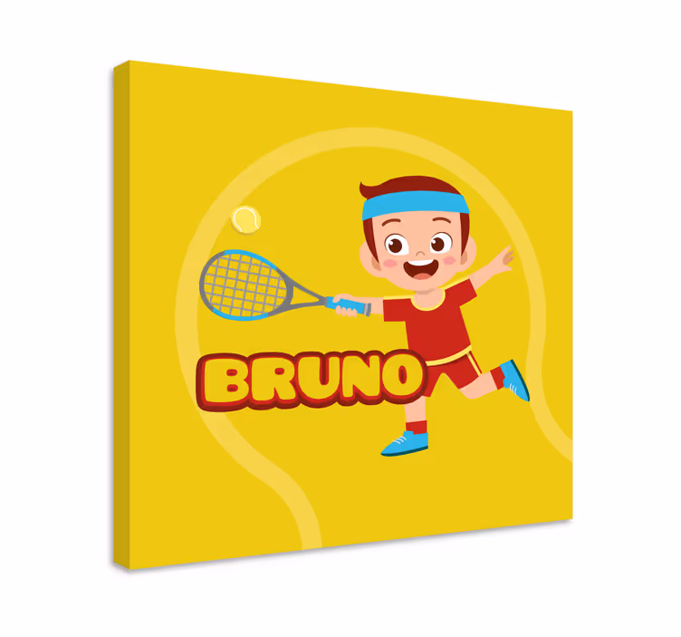 Lasten tennispelaaja nimeltä canvas taulu omasta kuvasta - Tenstickers