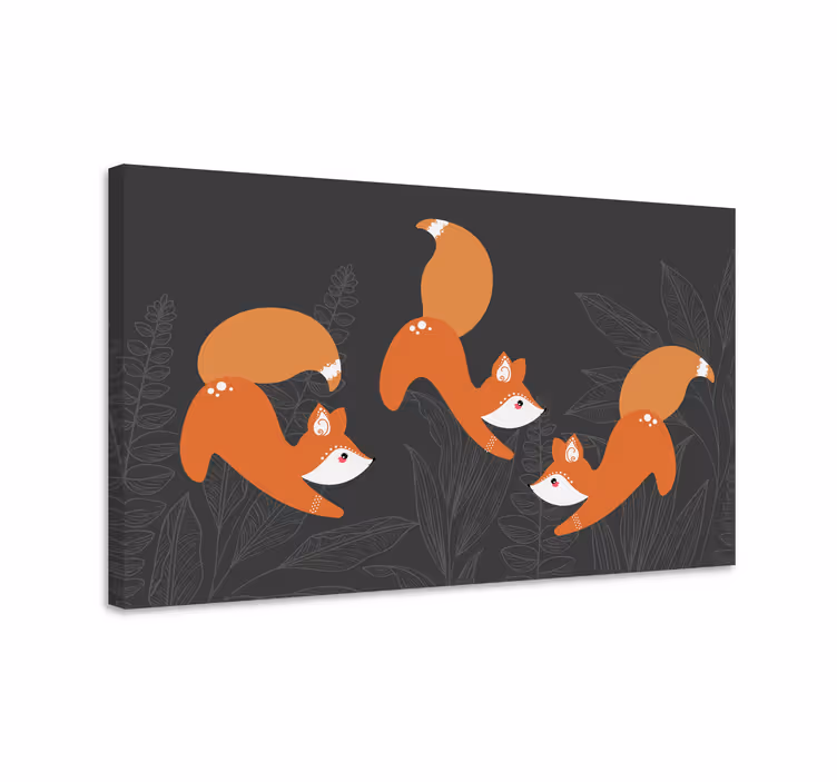 Kettu leikkii eläin canvas taulu - Tenstickers