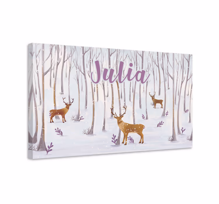 Talvinen peura canvas-taulu - Tenstickers