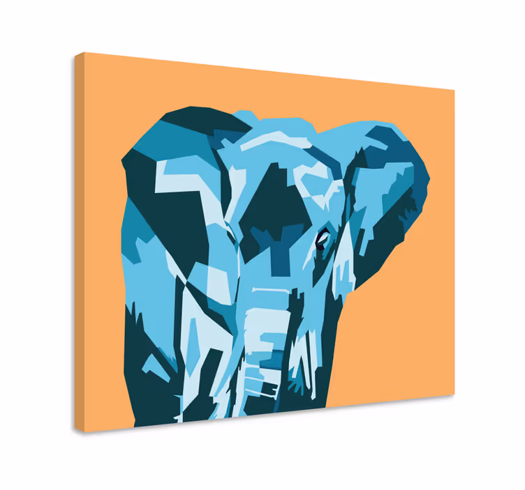 Tyylitelty norsuportraiitti canvas-taulu - Tenstickers