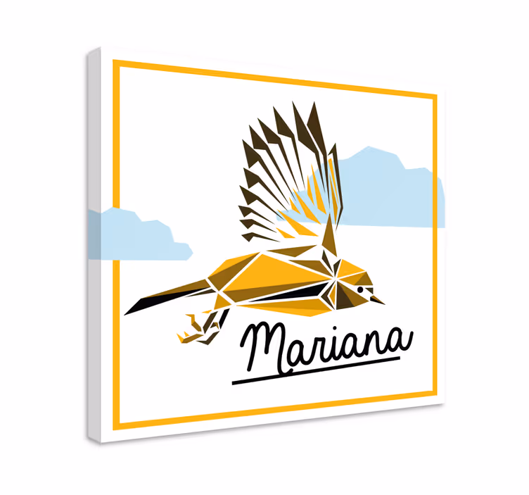 Lentävä keltainen lintu canvas-taulu - Tenstickers
