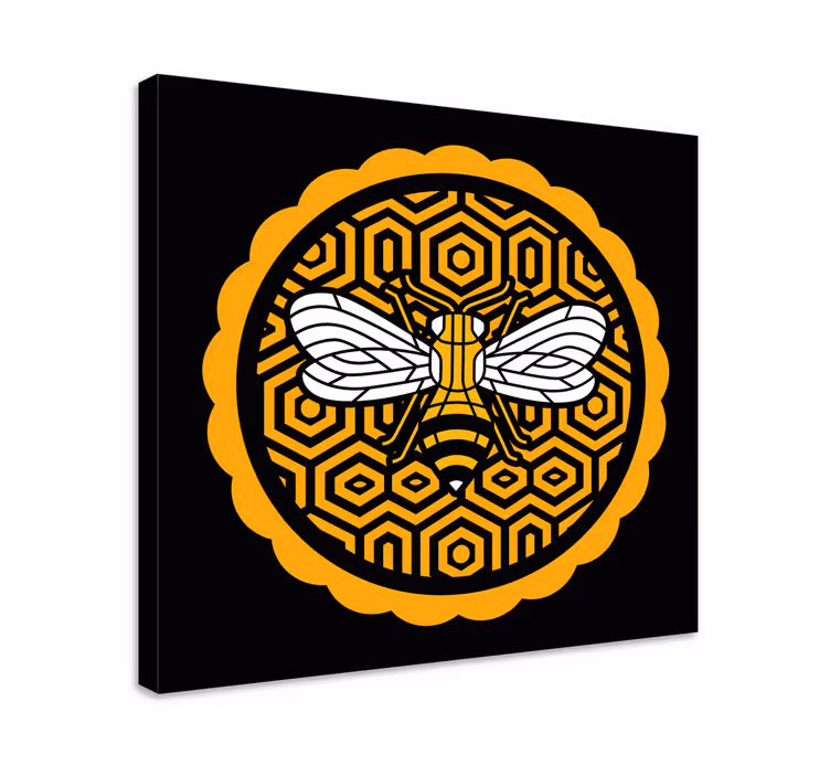 Mehiläinen ja kuusikulmiot canvas-taulu - Tenstickers