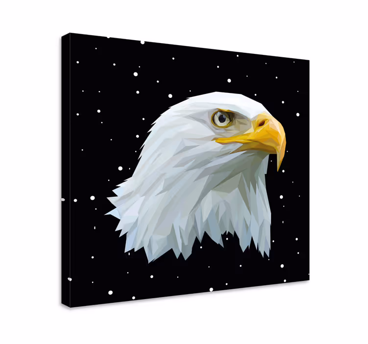 Geometriset eläimet mahtava kotka lintu canvas - Tenstickers