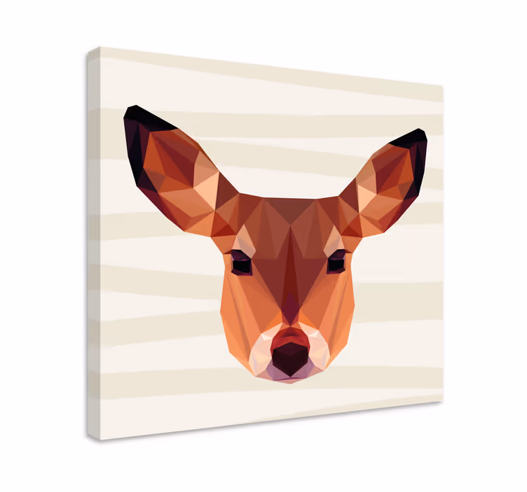 Geometriset eläimet söpö poro Muut eläimet canvas - Tenstickers