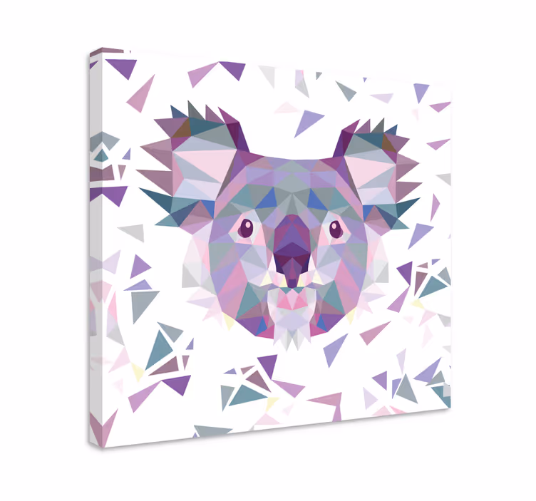 Hevos canvas taulu geometrinen koalan kasvot - Tenstickers