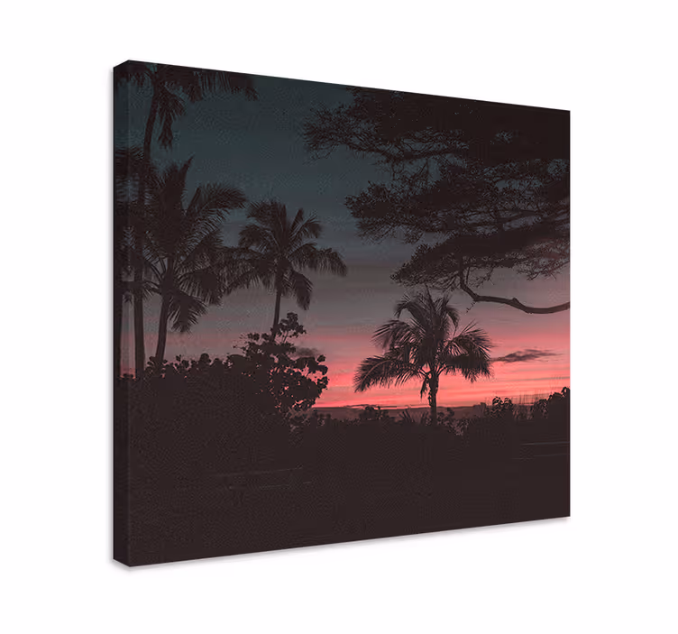 Trooppinen auringonlaskun tunnelma maisema canvas taulu - Tenstickers