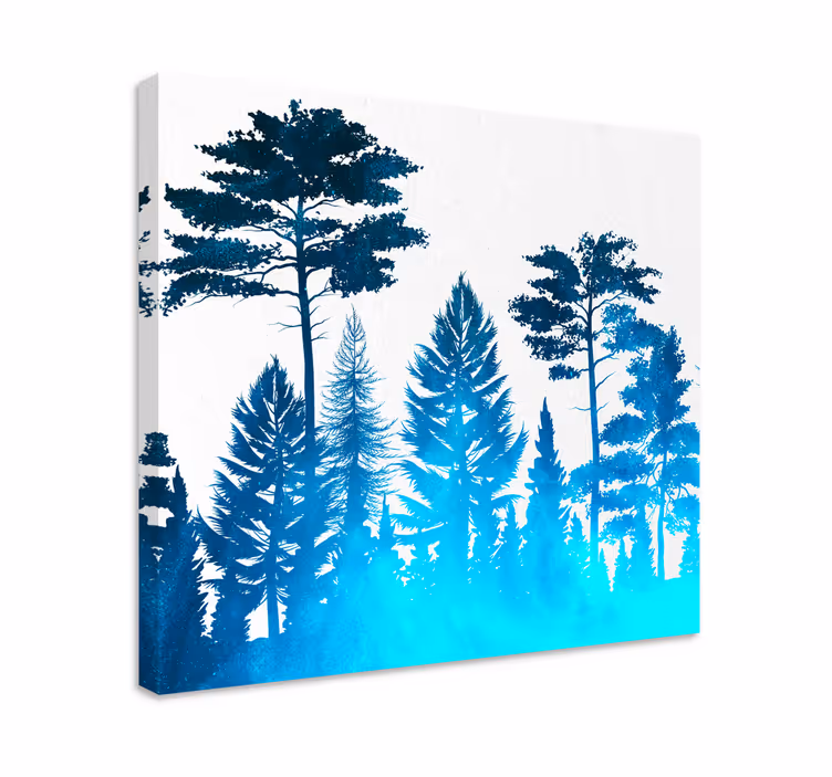 Puu canvas taulu metsäsilhuetti - Tenstickers