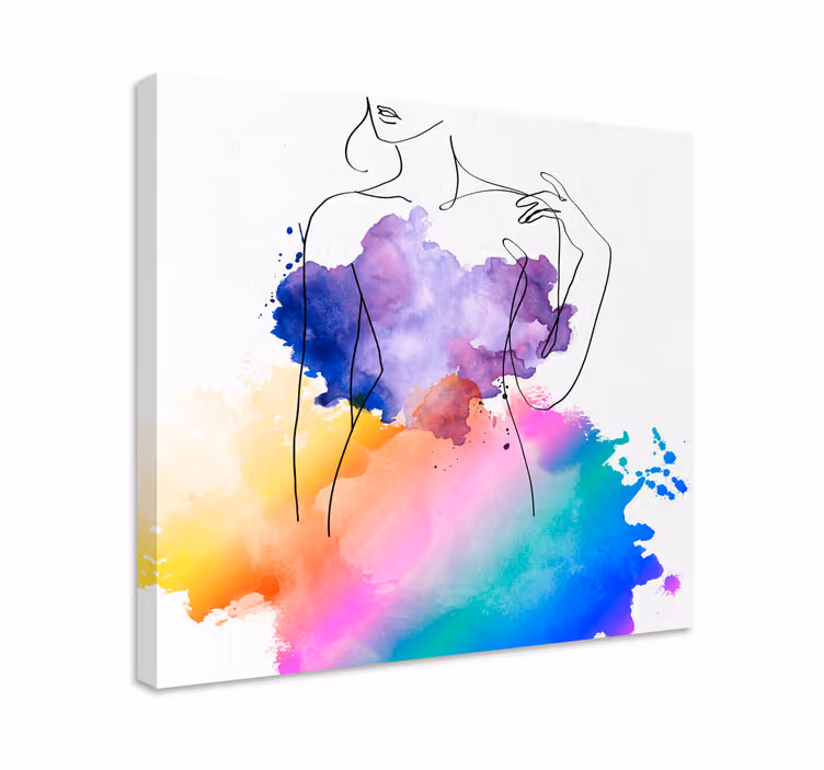 Akvarelli naisen mekko moderni canvas - Tenstickers