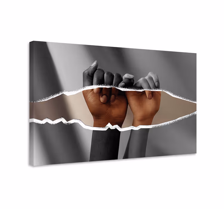 Kädet yhdessä hahmo canvas taulu - Tenstickers