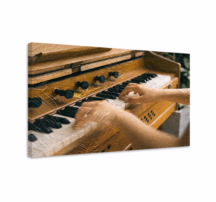 Kädet näppäimillä musikaali canvas taulu - Tenstickers