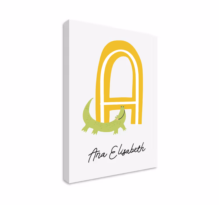 Aakkoset canvas taulu krokotiiliystävä - Tenstickers