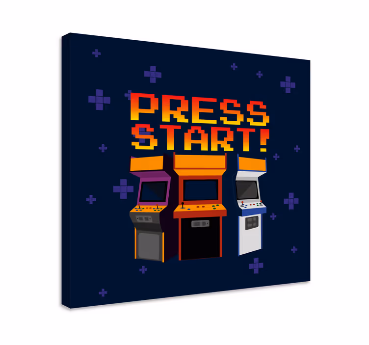 Retro pelihallikoneet canvas taulu - Tenstickers