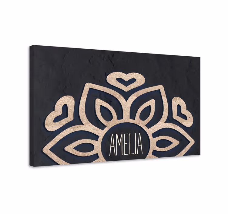 Kukkakuvio sydämillä buddha canvas taulu - Tenstickers