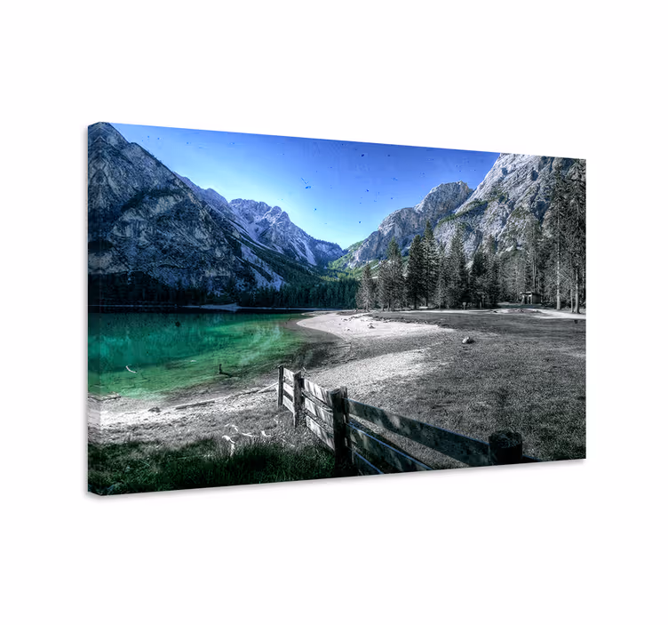 Vuoristojärven rauha canvas taulu - Tenstickers