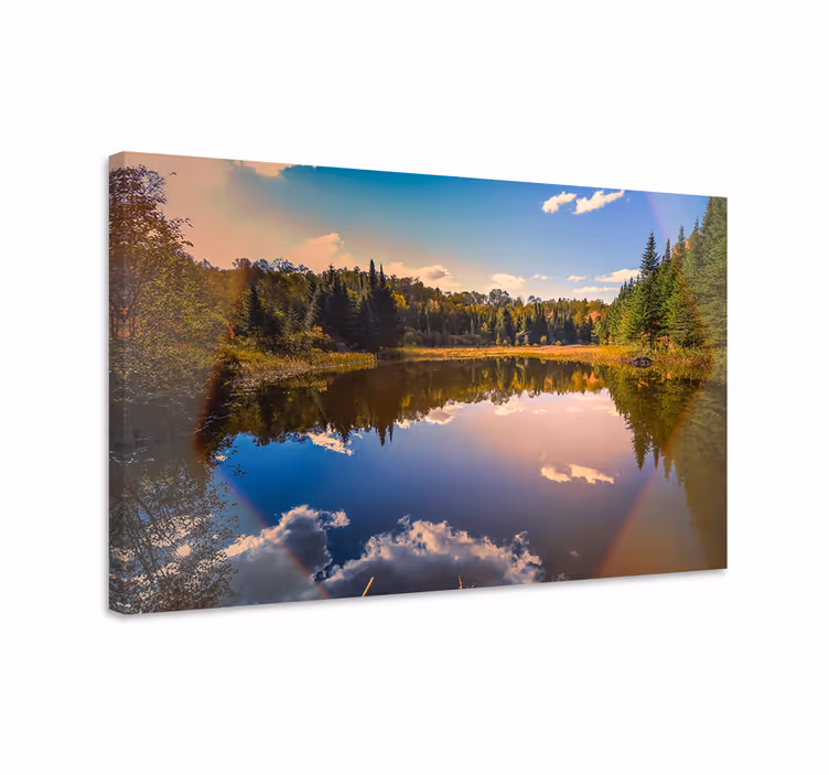 Rauhoittava veden heijastus maisema canvas taulu - Tenstickers
