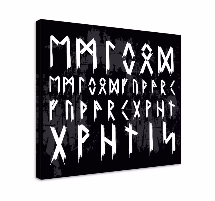 Viking aakkoset vintage nordic canvastaulu - Tenstickers